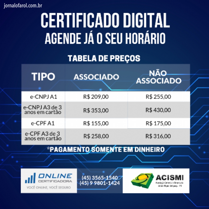 ACISMI oferece o Certificado Digital obrigatório - Jornal O Farol